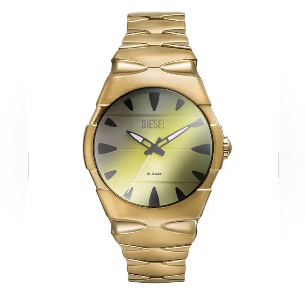Diesel Dsruptor Dz2214 Gold Stainless Steel Watch With Black Dials Diesel Dsruptor Dz2214 Gold Stainless Steel Watch With Black Dials